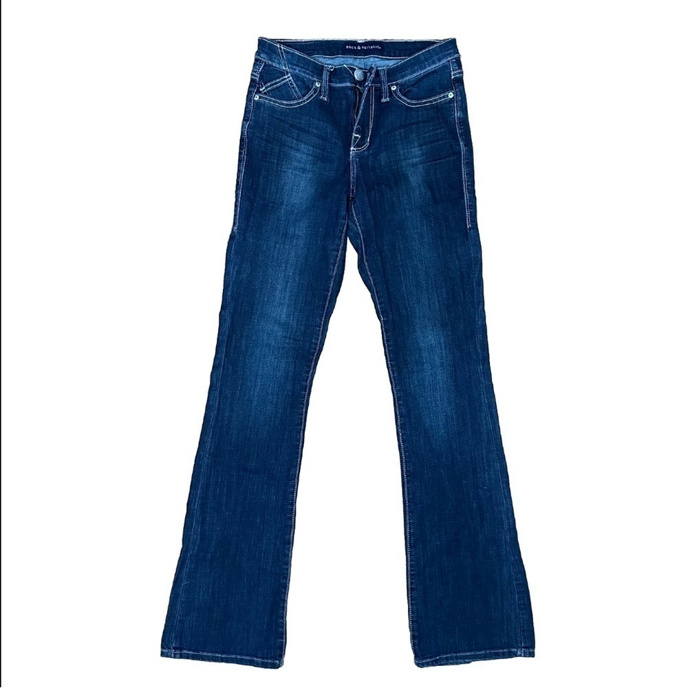 Rock & Republic Size 4L Kasandra Jeans Quality Denim Distressed Wash‎ Bootcut